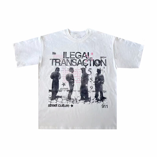 Camiseta Holgada de Algodón Puro Lavado Vintage - Image 2