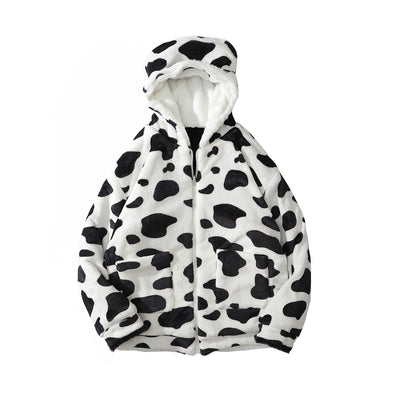 Abrigo Reversible de Peluche Vaca y Panda - Doble Cara para Invierno - Image 16