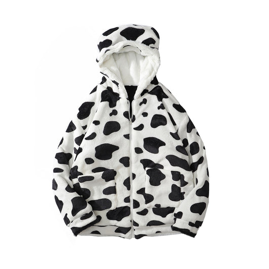 Abrigo Reversible de Peluche Vaca y Panda - Doble Cara para Invierno - Image 16