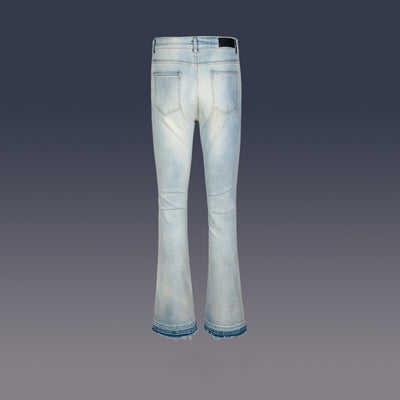 Pantalones Retro Desgastados con Efecto Vintage y Detalles Rasgados - Image 2