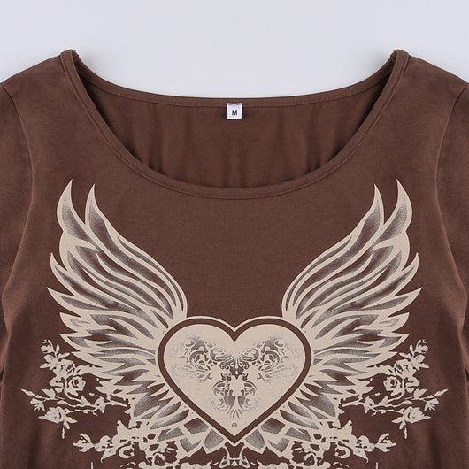 Camiseta Alas del Corazón Ajustada Cuello Redondo Manga Larga - Image 12