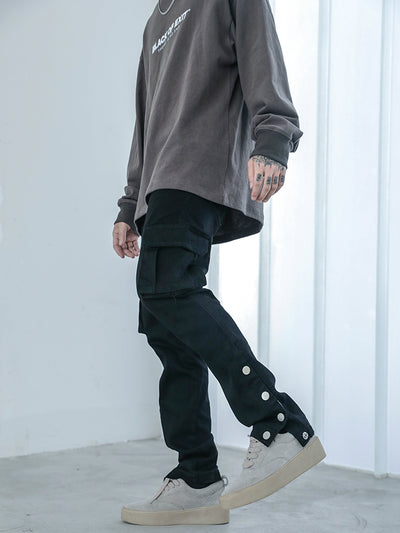 Pantalón Denim Negro Slim con Bota Abierta - Image 8