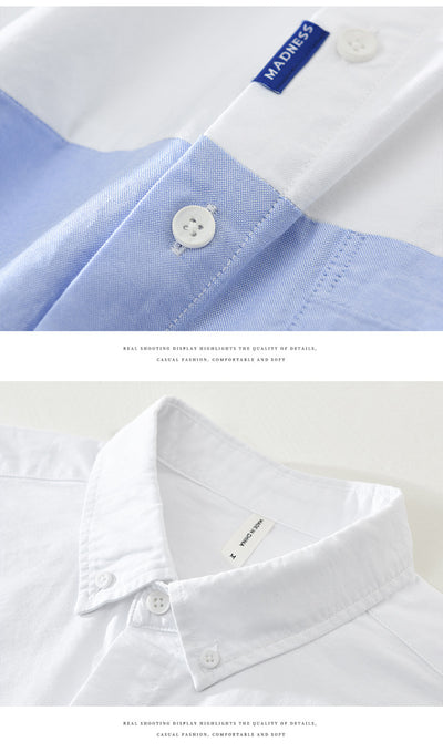 Camisa Patchwork de Manga Larga para Hombre - Image 11