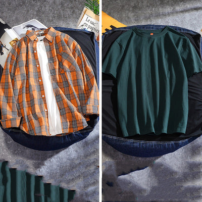 Camisa Cuadriculada Clásica para Hombre - Manga Larga Primavera Otoño - Image 22