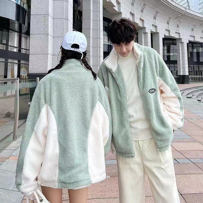 Abrigo de Polar Berber con Costuras Verde Menta para Hombre y Mujer - Image 14