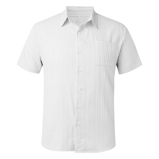 Camisa Texturizada de Color Sólido para Hombre - Image 7