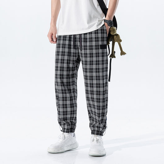 Pantalones Cuadros Blanco y Negro Estilo Hong Kong Unisex - Image 6