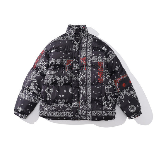 Abrigo Grueso Hip-hop de Algodón Flor de Anacardo para Hombre