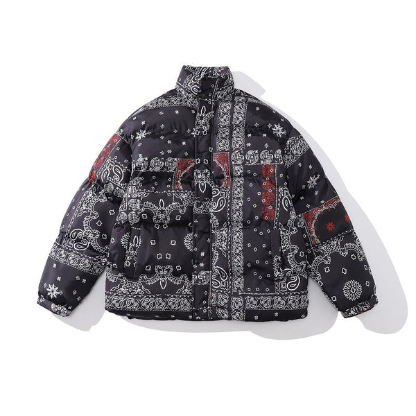 Abrigo Grueso Hip-hop de Algodón Flor de Anacardo para Hombre