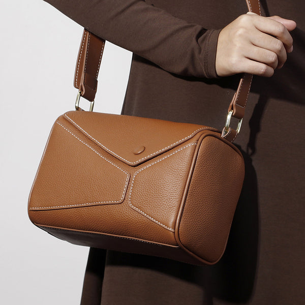 Bolso Crossbody de Cuero Genuino para Mujer - Piel de Vaca Premium