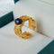 Anillo de Zafiro Chapado en Plata 925 de Lujo