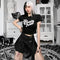 Blusa Corta Crop Top de Cintura Alta con Manga Corta