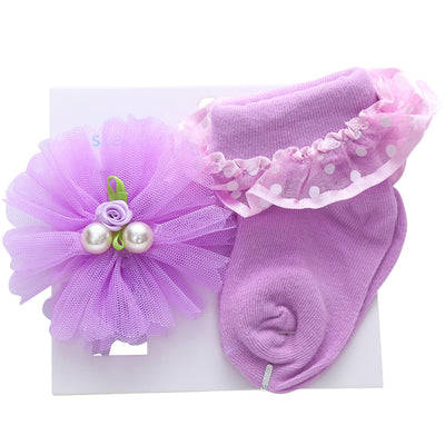 Conjunto de Calcetines y Diadema de Encaje Princesa para Bebé - Image 14