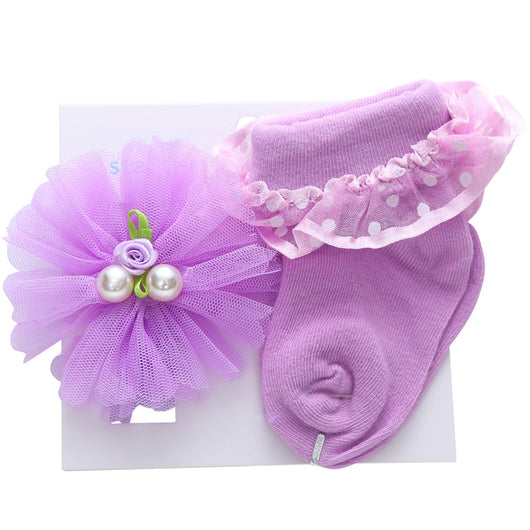 Conjunto de Calcetines y Diadema de Encaje Princesa para Bebé - Image 14