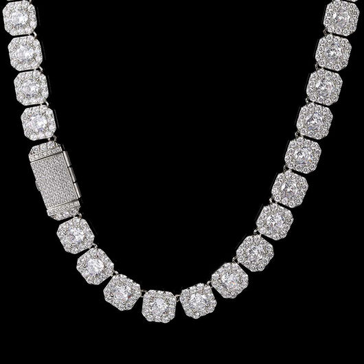 Cadena Hip Hop Cuadrada de Piedra de Caramelo - Collar y Pulsera - Image 98