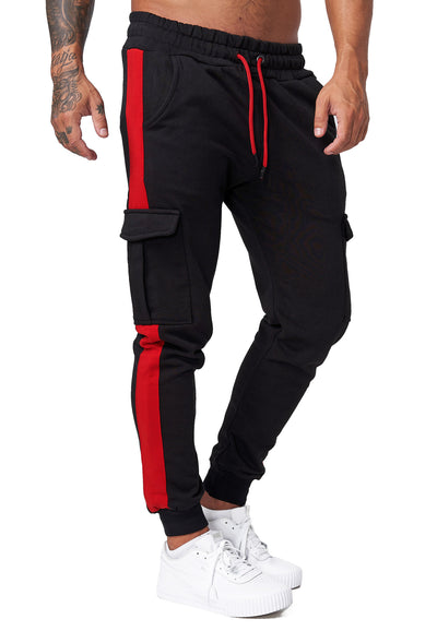 Pantalones Overol Fleece Multibolsillos con Juego de Colores para Hombre - Image 9