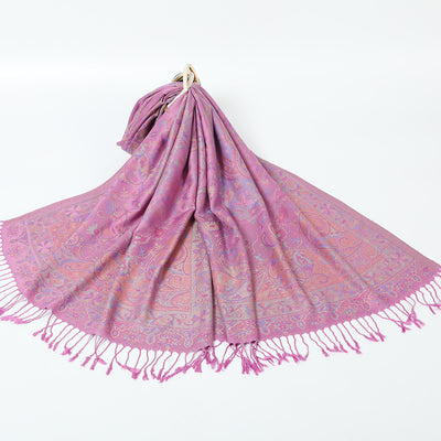 Bufanda Étnica Jacquard con Borlas de Cachemira - Image 23