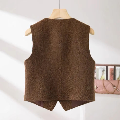 Chaleco de Lana Estilo Clásico Británico para Mujer Primavera - Image 3