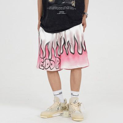 Shorts Deportivos Street Flame con Diseño Graffiti Urbano