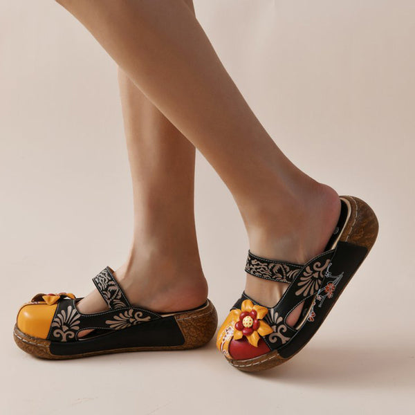 Sandalias Planas de Verano con Suela Gruesa y Colores Degradados para Mujer