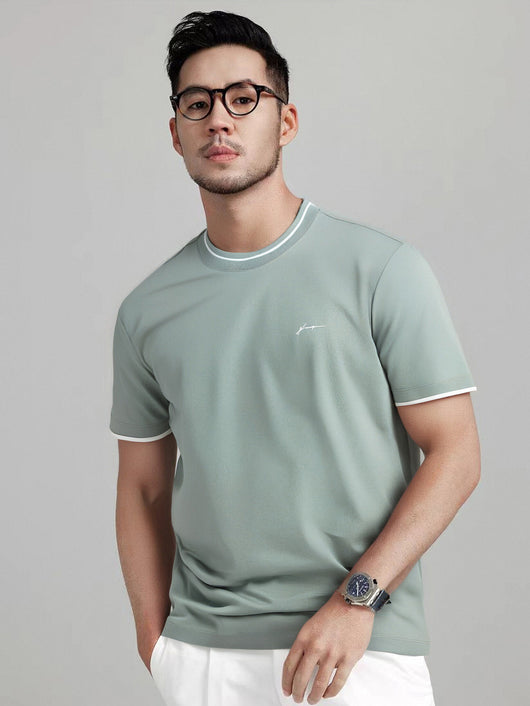 Playera Cuello Redondo Bloques de Color para Hombre con Bordado Artístico Personalizado - Image 9