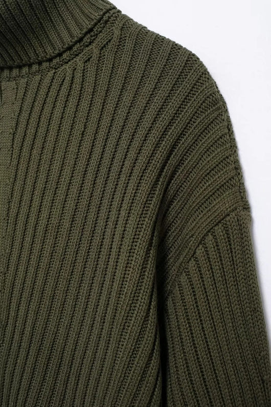 Suéter Retro Cuello Alto Tejido Acanalado - Image 17