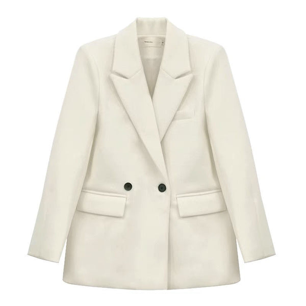 Blazer Corto Doble Faz de Cachemira Estilo Hepburn para Mujer