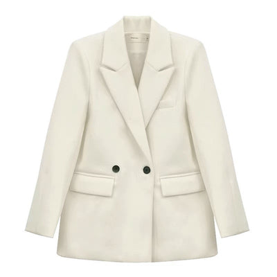 Blazer Corto Doble Faz de Cachemira Estilo Hepburn para Mujer - Image 2
