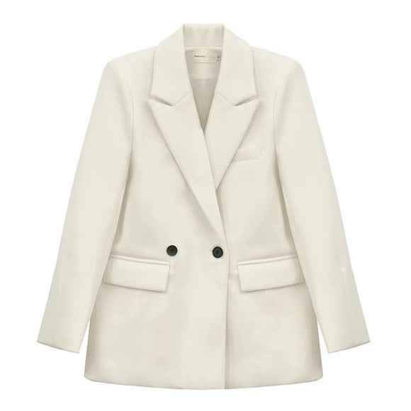 Blazer Corto Doble Faz de Cachemira Estilo Hepburn para Mujer
