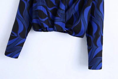 Blusa Larga Estampada Floral con Drapeado - Image 11
