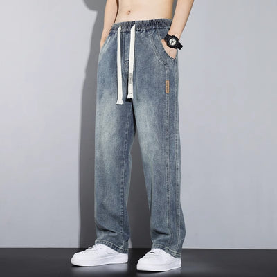 Pantalones Casuales Hombre Cintura Elástica Estilo Retro Americano - Image 3