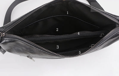 Bolsa Bandolera de Cuero Genuino para Hombre - Estilo Casual y Minimalista - Image 13