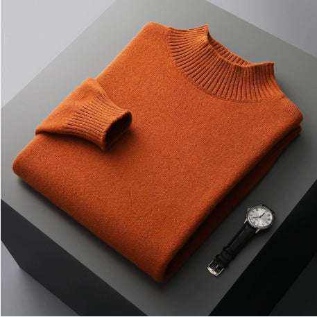 Suéter de Cuello Alto Hombre Lana Pura Tejida - Image 20
