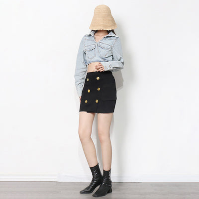 Chaqueta Denim Cropped con Cordones Laterales - Image 14
