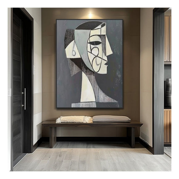 Cuadro Abstracto Picasso Óleo Pintado a Mano - Arte Moderno para Sala, Dormitorio y Baño