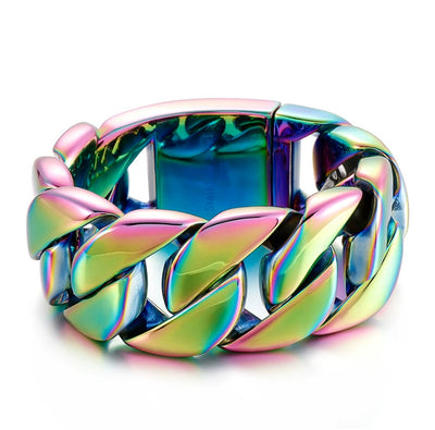 Pulsera de Acero Titanio Chapada en Oro para Hombre - Diseño Texturizado y Elegante - Image 7