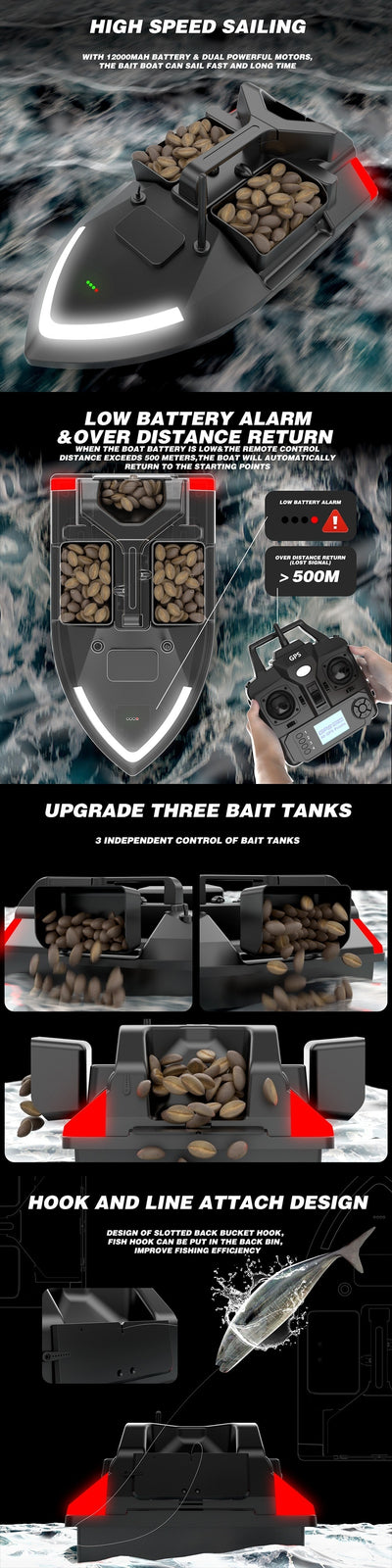 Bote de Pesca con Control Remoto y Posicionamiento GPS - Image 16