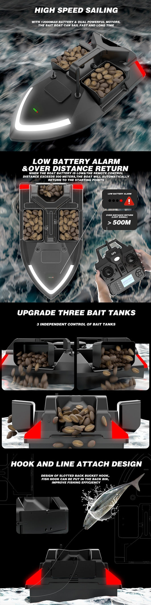 Bote de Pesca con Control Remoto y Posicionamiento GPS - Image 16
