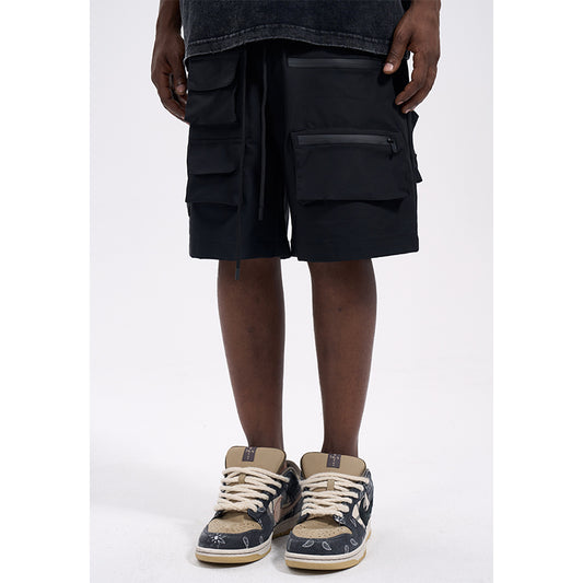 Shorts Urbanos Laminados con Cremallera y Múltiples Bolsillos - Image 2