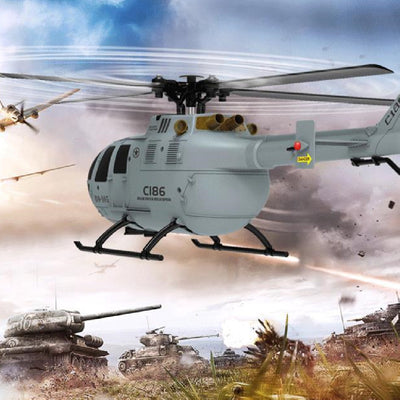 Helicóptero BO105 de Control Remoto 4 Canales - Rotor Simple sin Alerones