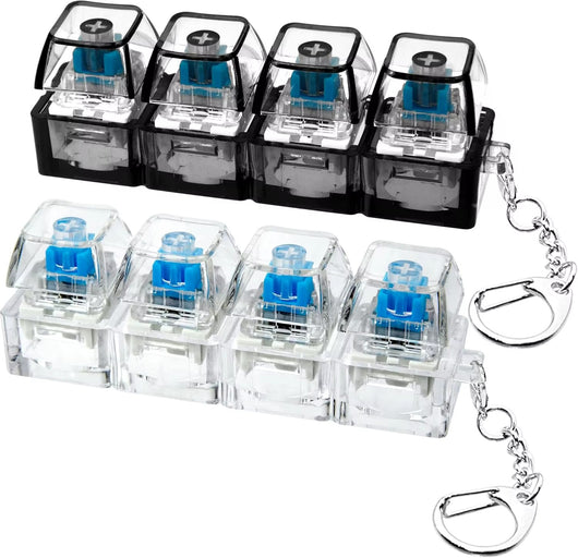 Llavero Teclado Mecánico Luminoso de Descompresión con Cristal Transparente
