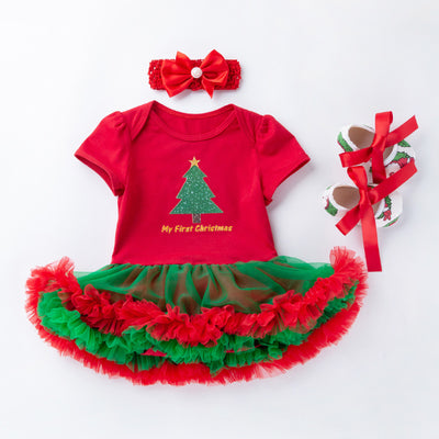 Vestido Navideño Infantil de Malla con Diseño Cartoon - Image 13