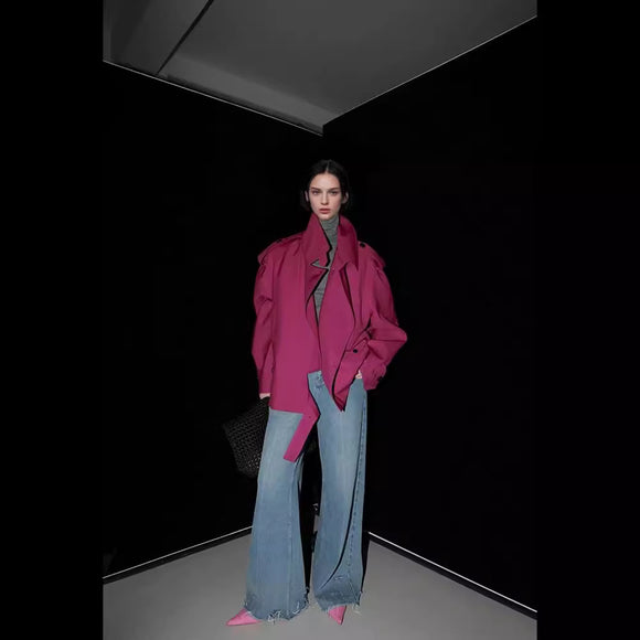Gabardina Retro Holgada de Estilo Británico