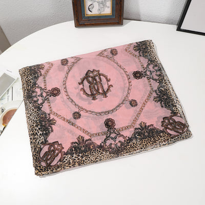 Pañuelo de Seda Estampado Leopardo con Cadena - Diseño Retro Elegante para Primavera y Verano - Image 11