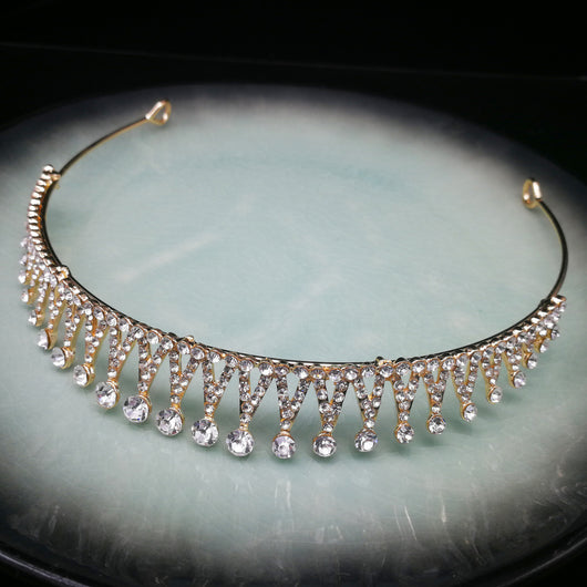 Diadema de Novia con Cristales Ojo de Caballo - Joyería Nupcial Europea y Americana - Image 4