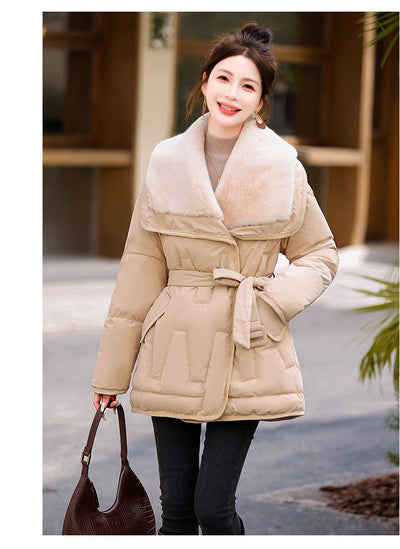 Chaqueta de Plumón de Pato Winter 90 Blanca con Cuello de Pelaje Grande - Image 14