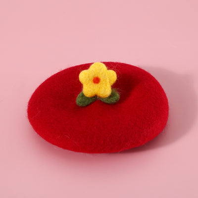 Sombrero Floral de Lana Cardada para Mascotas - Image 3