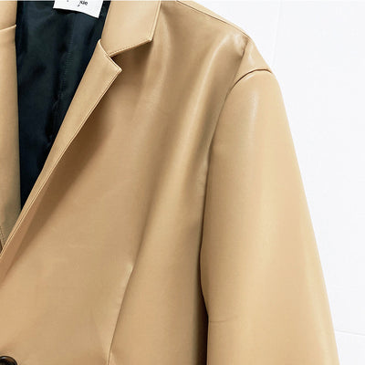 Cardigan Suelto de Cuero Proteína para Mujer - Chaqueta Casual de Manga Larga - Image 20