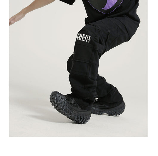 Jeans Rectos Estilo Hip-hop Europeo y Americano con Capas - Image 10
