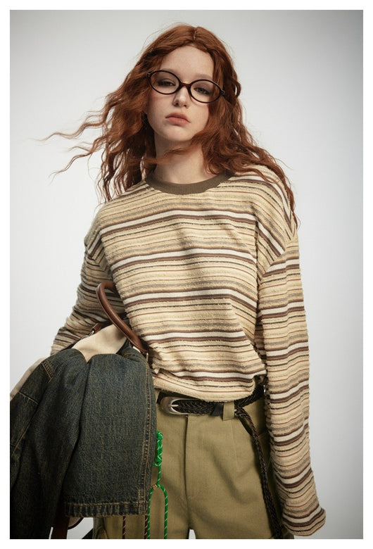 Camiseta a Rayas de Manga Larga - Sudadera Versátil para Hombre y Mujer - Image 39
